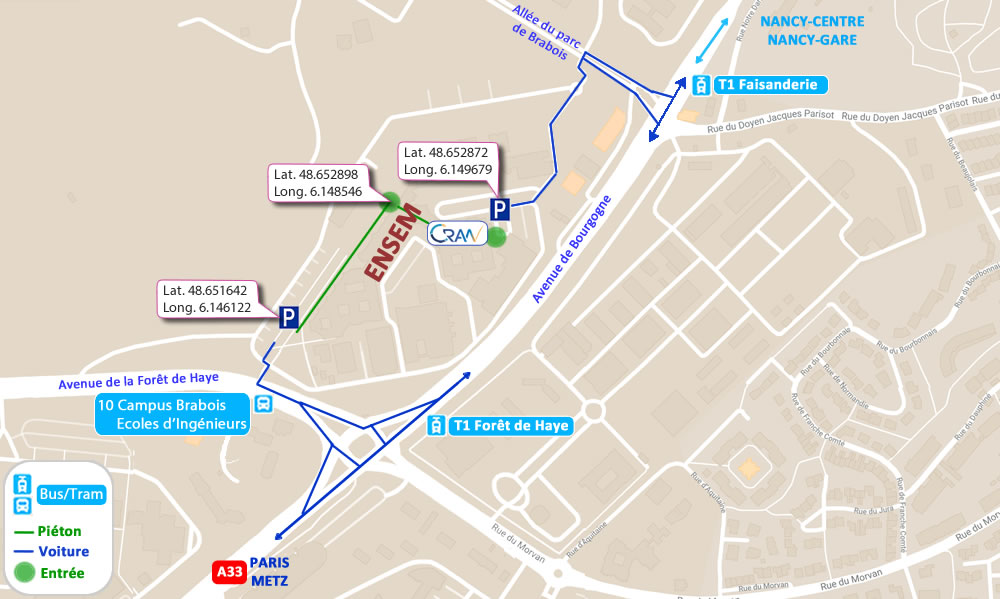 Plan d'accès de  ENSEM