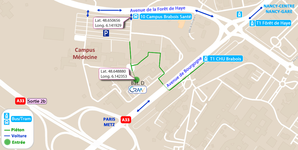 Plan d'accès de  Campus Médecine