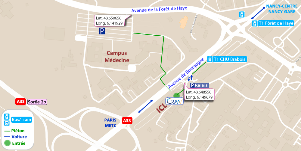 Plan d'accès de  ICL