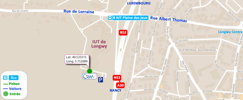 Plan d'accès de  IUT Longwy