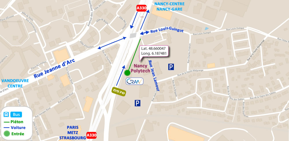 Plan d'accès de  Polytech Nancy
